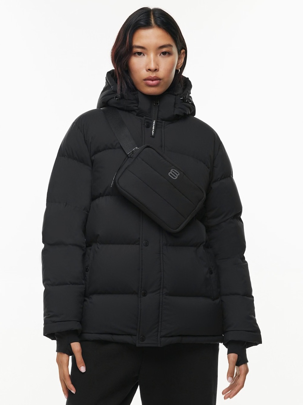 Aritzia Black Quilted Crossbody Bag